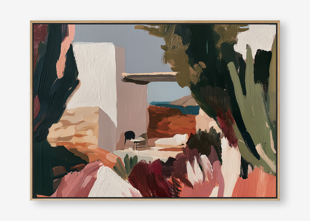Mediterranean Moments (Landscape) - Canvas Box Framed Oak - SubTropic Art