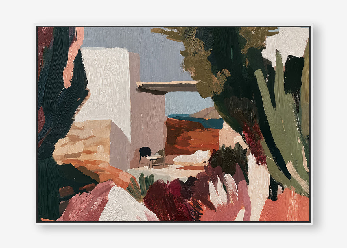 Mediterranean Moments (Landscape) - Canvas Box Framed White - SubTropic Art