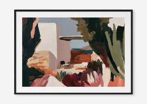 Mediterranean Moments (Landscape) - Print Framed with Border Black - SubTropic Art