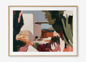 Mediterranean Moments (Landscape) - Print Framed with Border Oak - SubTropic Art