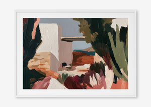 Mediterranean Moments (Landscape) - Print Framed with Border White - SubTropic Art