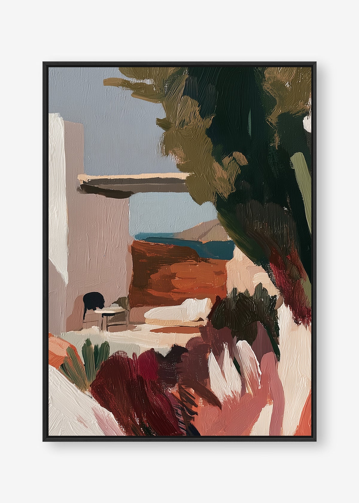 Mediterranean Moments (Portrait) - Canvas Box Framed Black - SubTropic Art