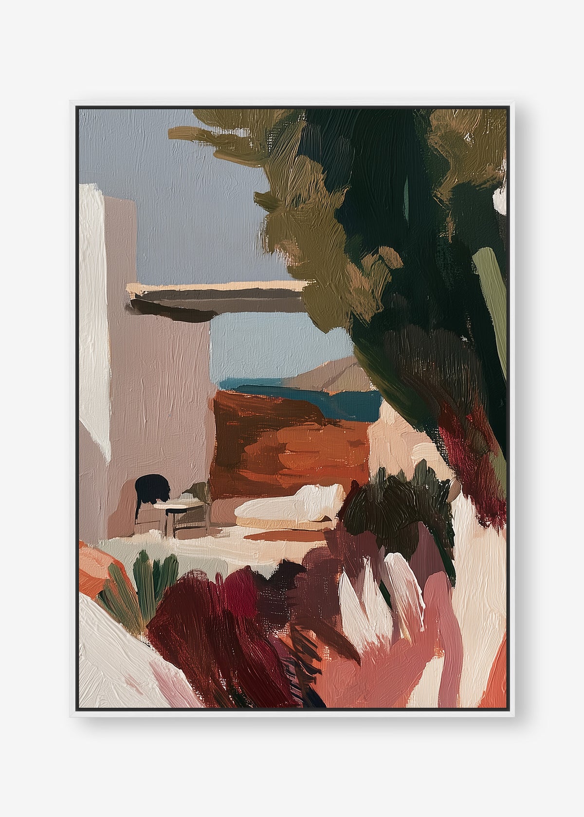 Mediterranean Moments (Portrait) - Canvas Box Framed White - SubTropic Art
