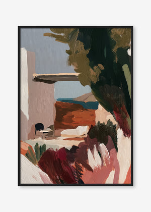 Mediterranean Moments (Portrait) - Print Framed Black - SubTropic Art