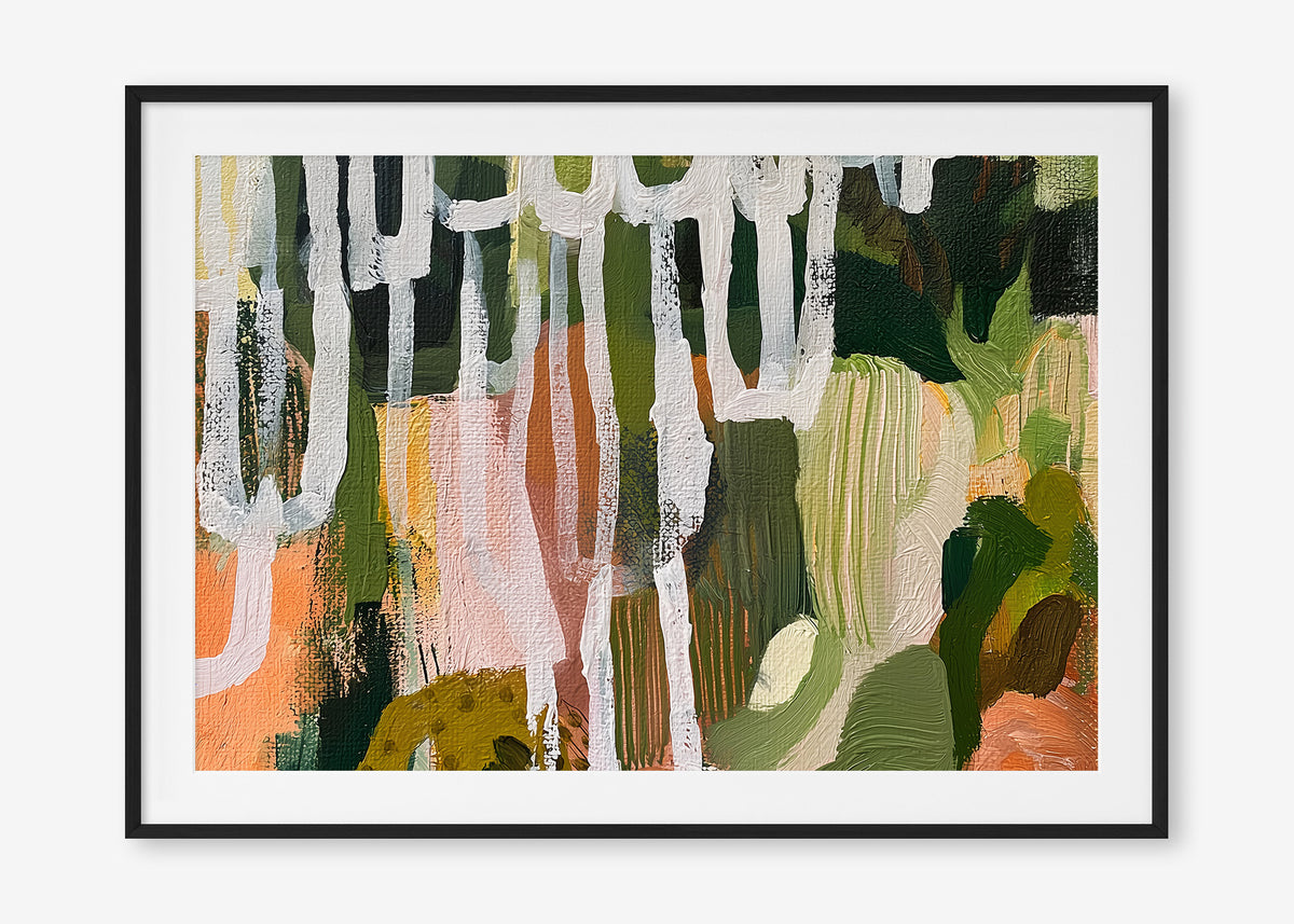 Nature Intertwined (Landscape) - Print Framed with Border Black - SubTropic Art