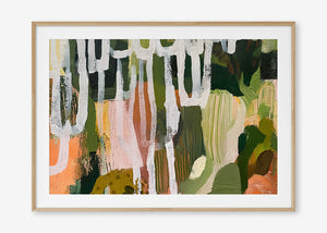 Nature Intertwined (Landscape) - Print Framed with Border Oak - SubTropic Art