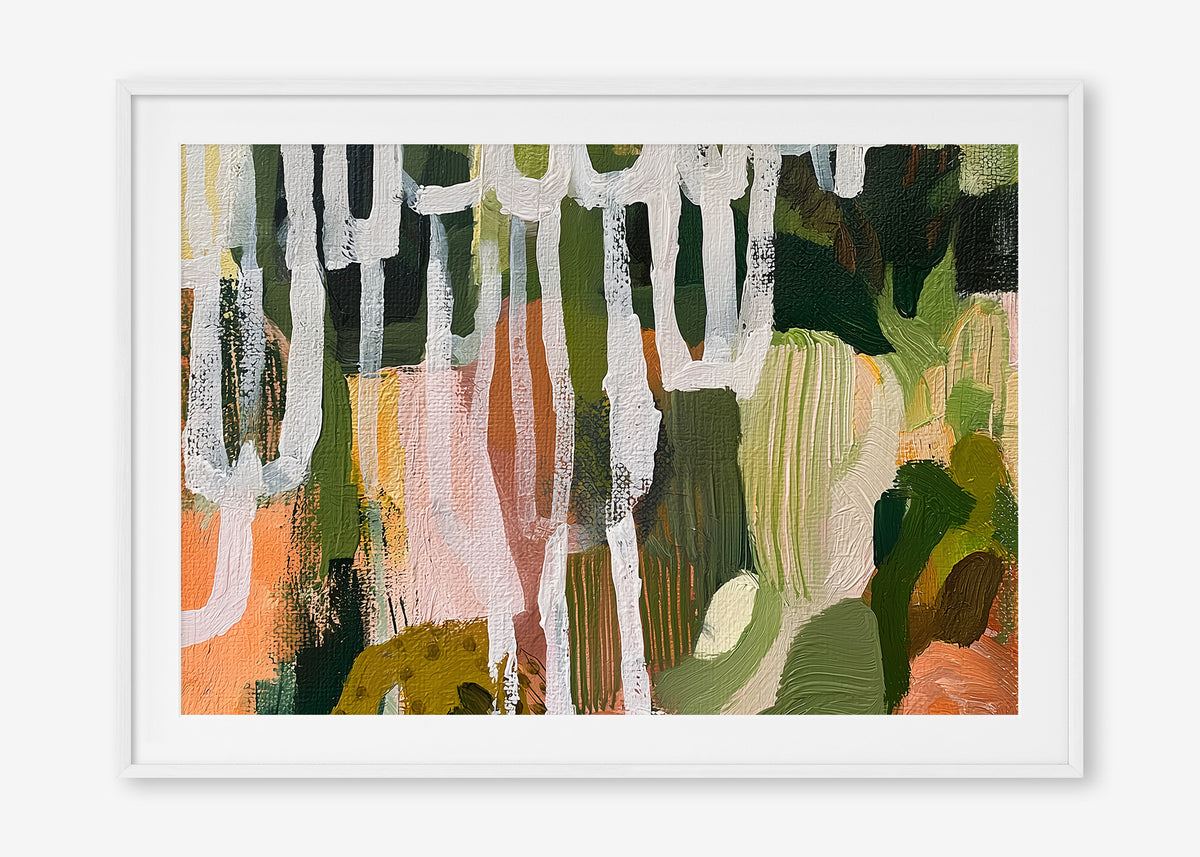 Nature Intertwined (Landscape) - Print Framed with Border White - SubTropic Art