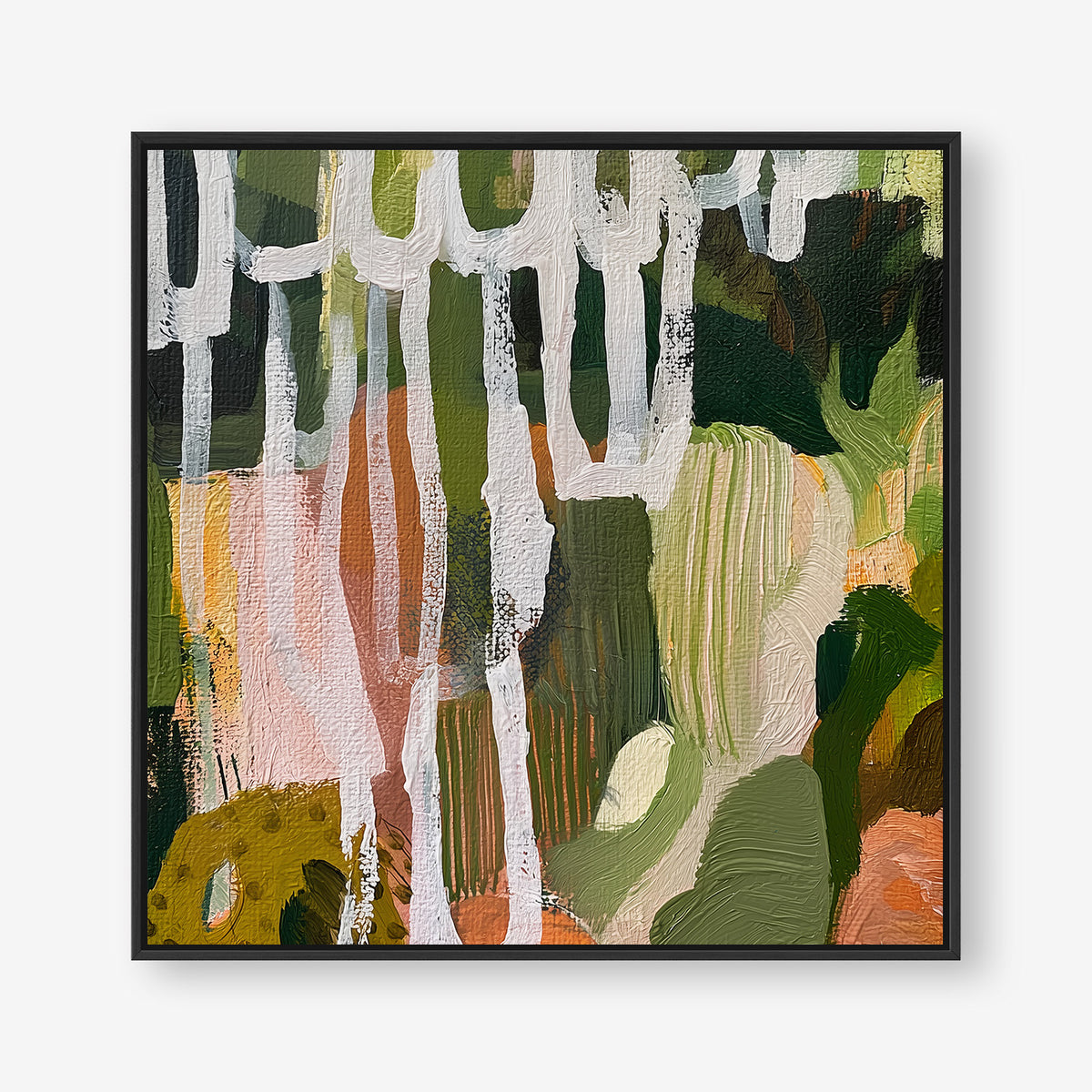 Nature Intertwined (Square) - Canvas Box Framed Black - SubTropic Art
