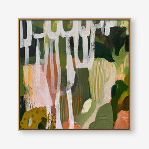 Nature Intertwined (Square) - Canvas Box Framed Oak - SubTropic Art