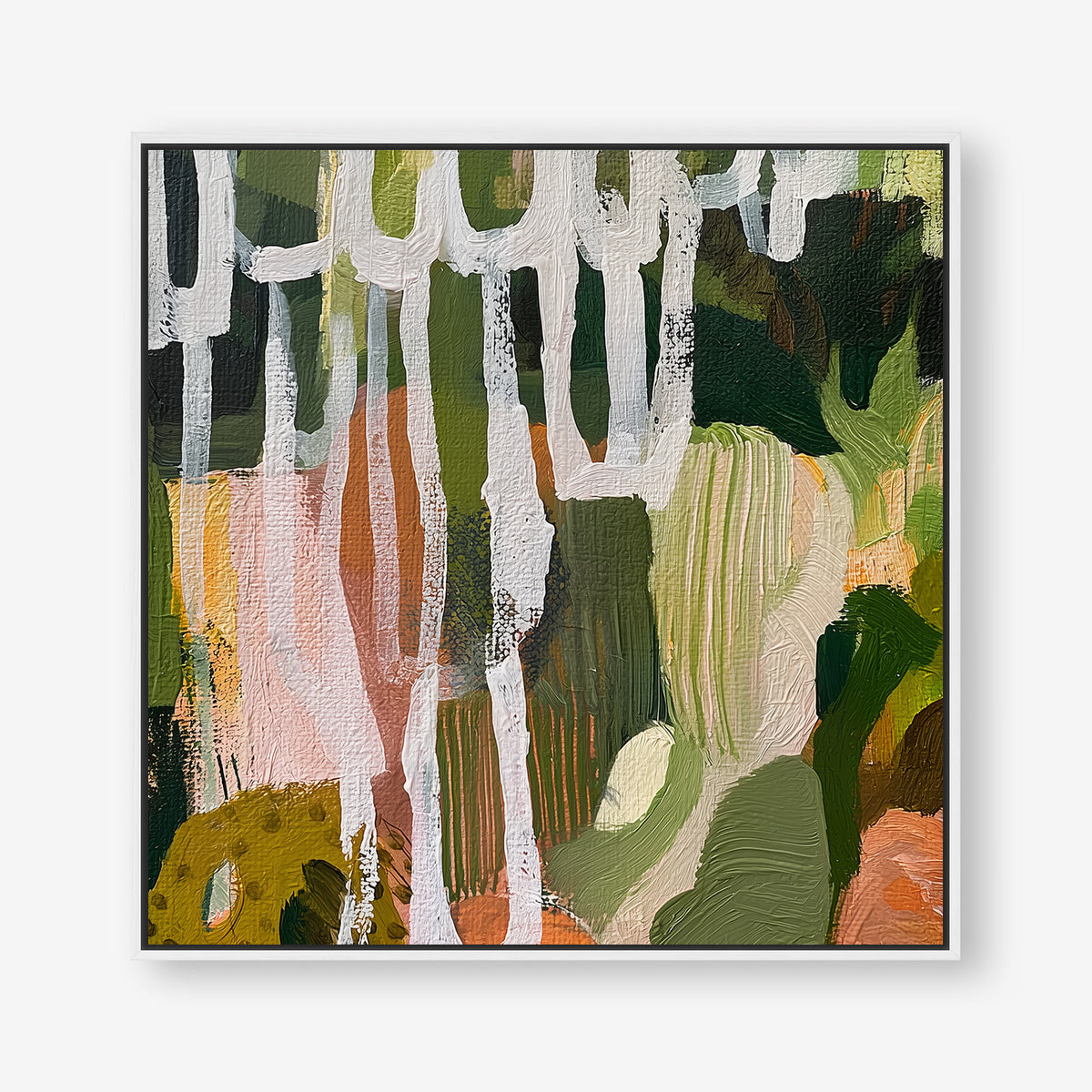 Nature Intertwined (Square) - Canvas Box Framed White - SubTropic Art