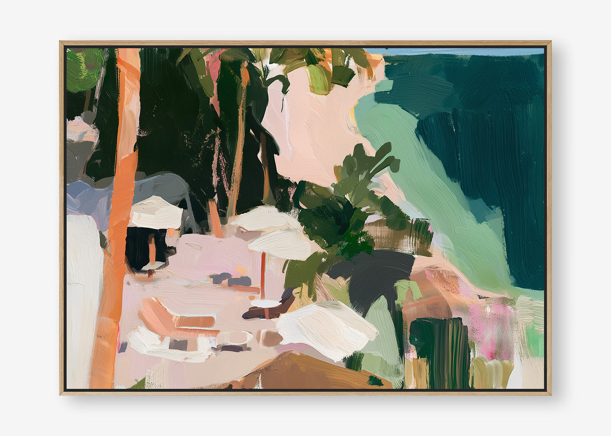 Paradise Found (Landscape) - Canvas Box Framed Oak - SubTropic Art
