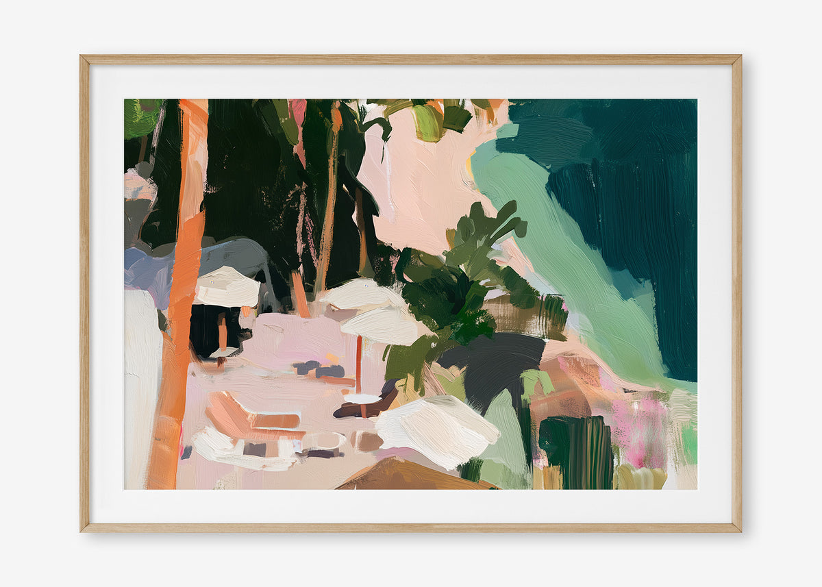 Paradise Found (Landscape) - Print Framed with Border Oak - SubTropic Art