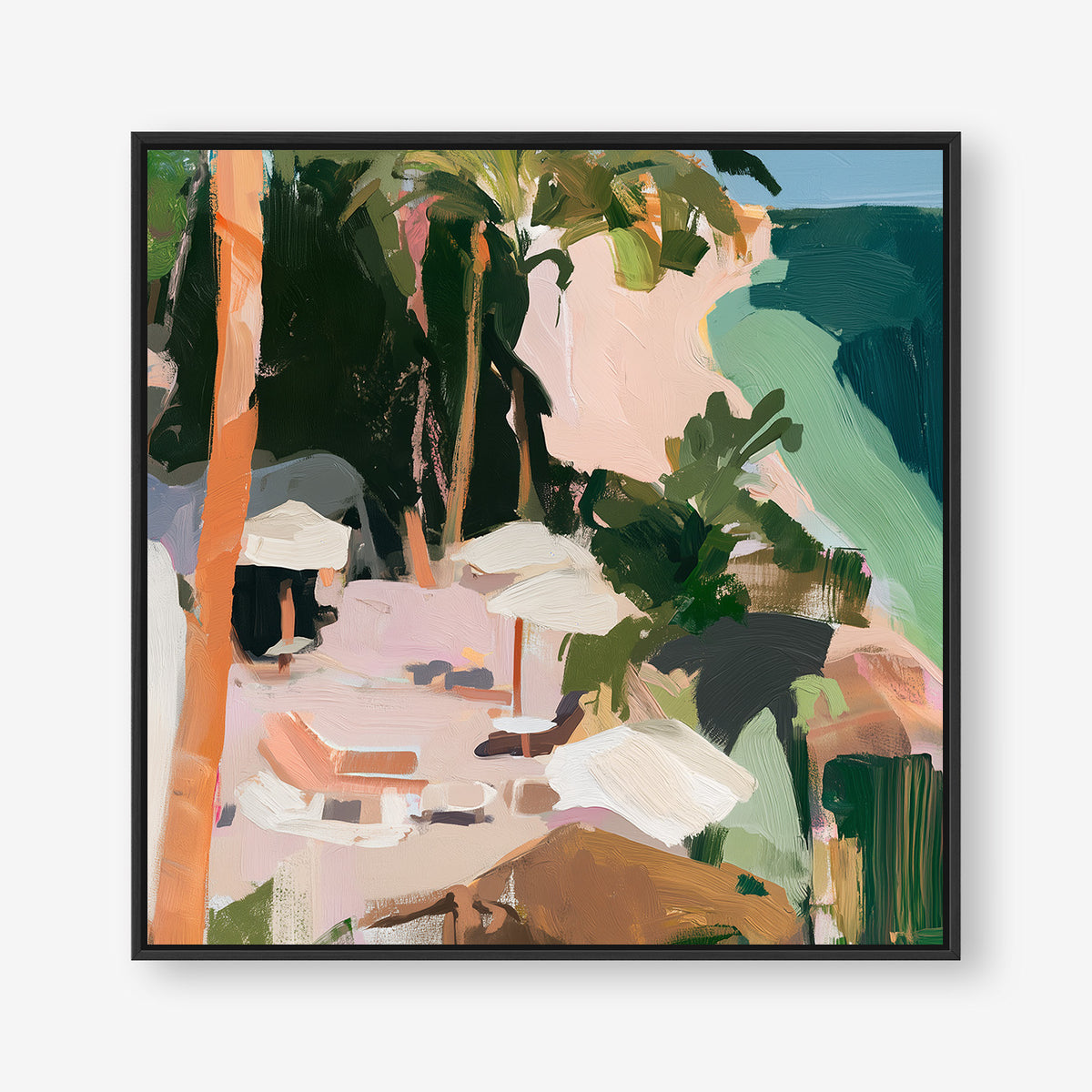 Paradise Found (Square) - Canvas Box Framed Black - SubTropic Art