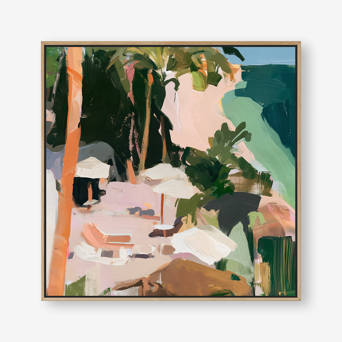 Paradise Found (Square) - Canvas Box Framed Oak - SubTropic Art