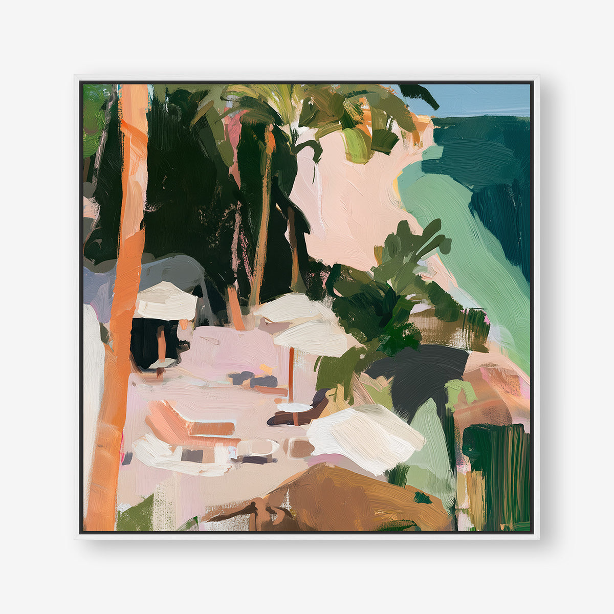 Paradise Found (Square) - Canvas Box Framed White - SubTropic Art