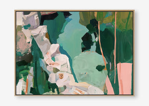 Rockpool Reverie (Landscape) - Canvas Box Framed Oak - SubTropic Art