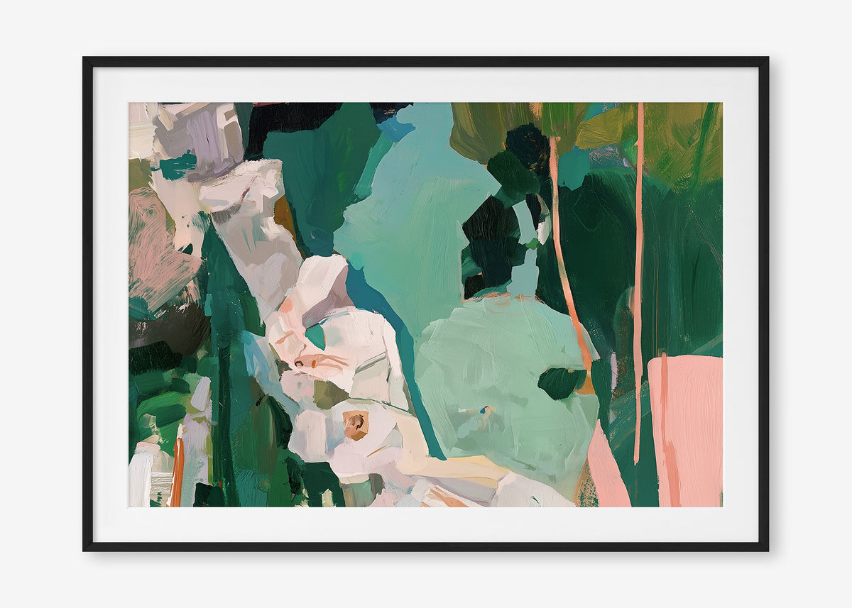 Rockpool Reverie (Landscape) - Print Framed with Border Black - SubTropic Art