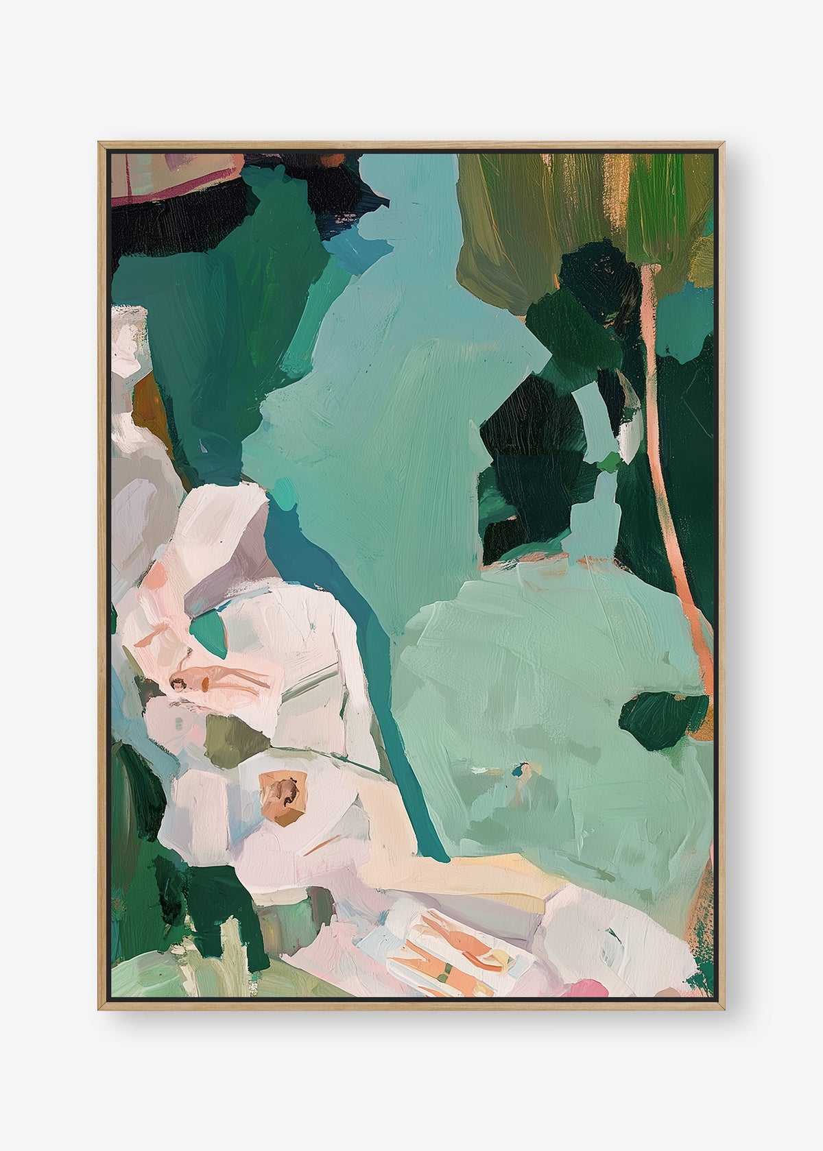 Rockpool Reverie (Portrait) - Canvas Box Framed Oak - SubTropic Art