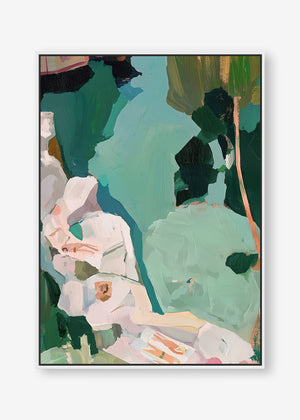 Rockpool Reverie (Portrait) - Canvas Box Framed White - SubTropic Art