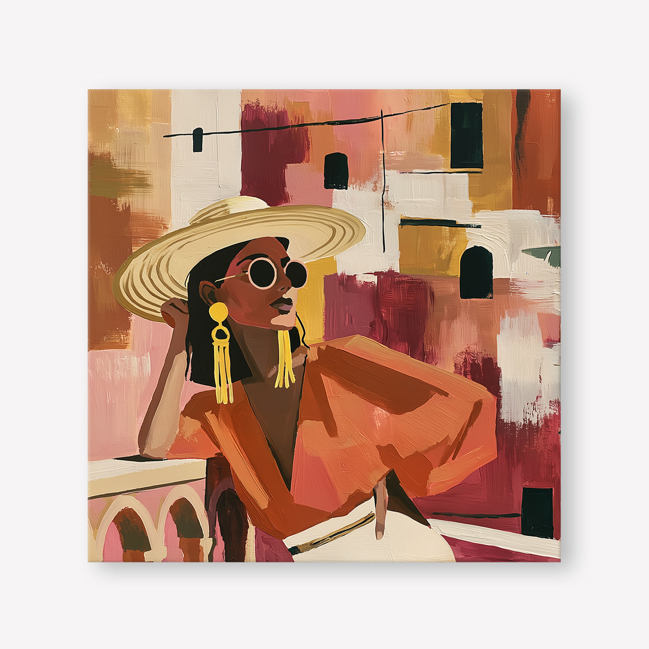 Terracotta Solitude (Square) art print -  by SubTropic Art