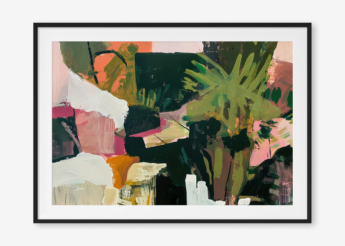Tropical Daydream (Landscape) - Print Framed with Border Black - SubTropic Art