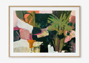 Tropical Daydream (Landscape) - Print Framed with Border Oak - SubTropic Art