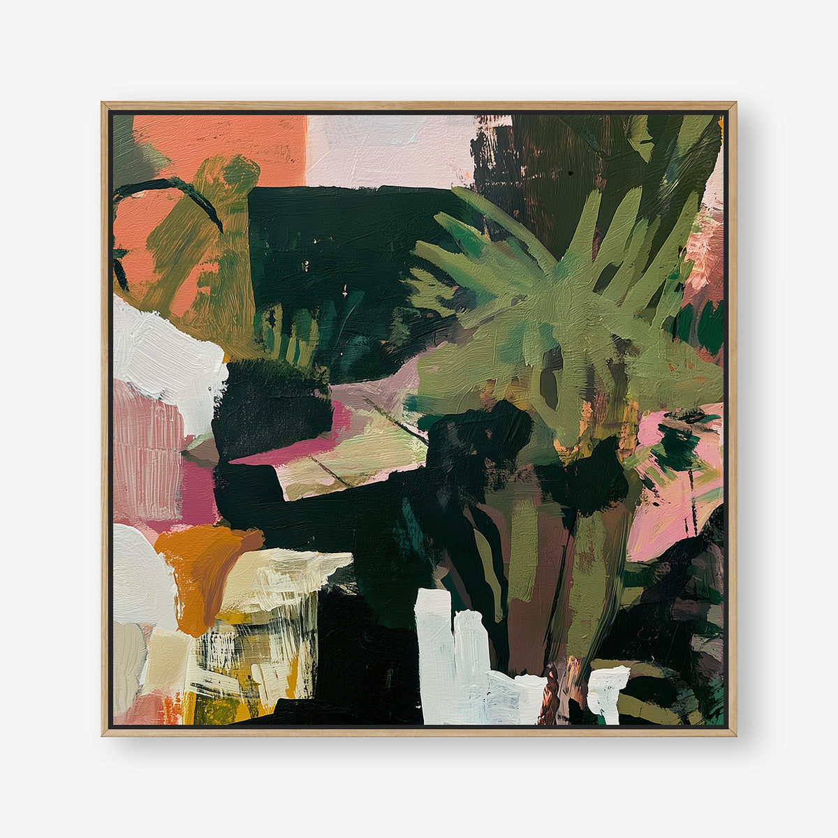 Tropical Daydream (Square) - Canvas Box Framed Oak - SubTropic Art