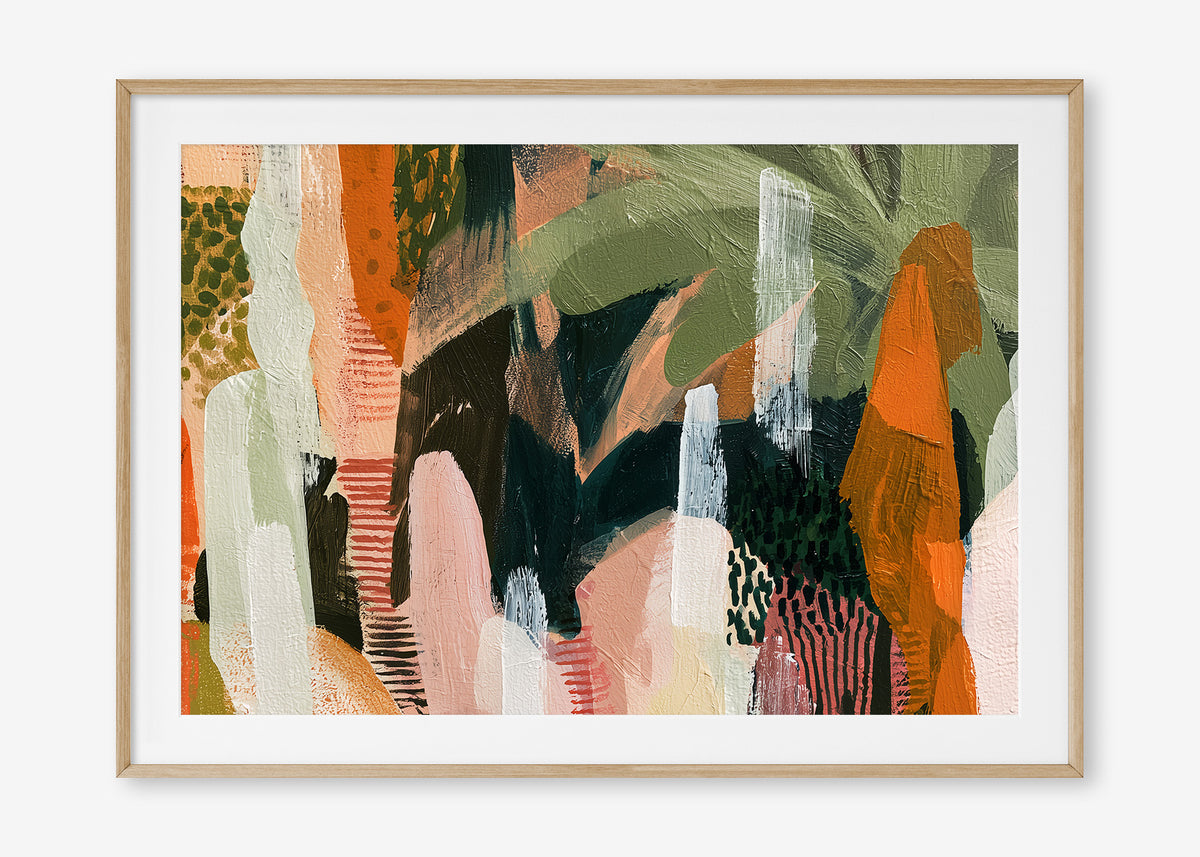 Untamed Paradise (Landscape) - Print Framed with Border Oak - SubTropic Art