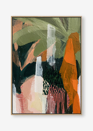 Untamed Paradise (Portrait) - Canvas Box Framed Oak - SubTropic Art