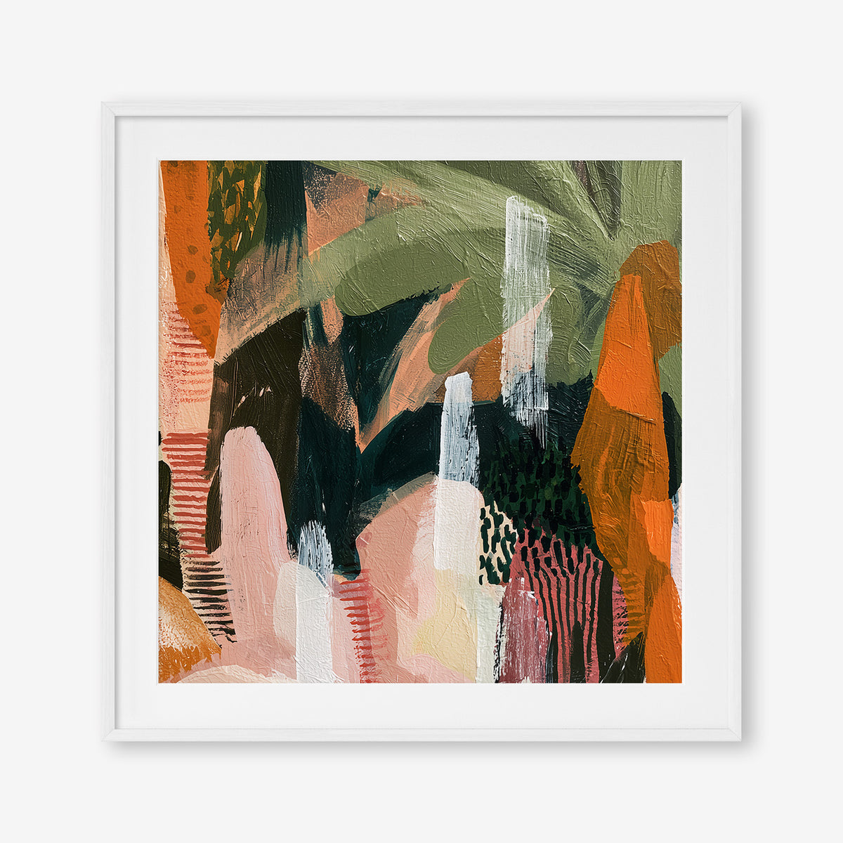 Untamed Paradise (Square) - Print Framed with Border White - SubTropic Art