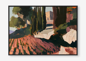 Vineyard Days (Landscape) - Canvas Box Framed Black - SubTropic Art