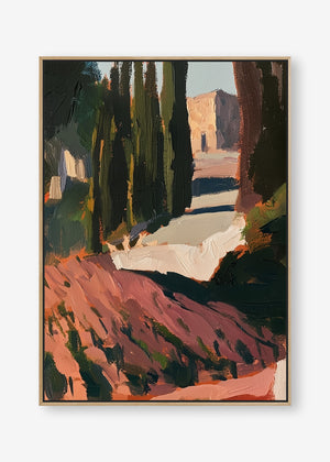 Vineyard Days (Portrait) - Canvas Box Framed Oak - SubTropic Art