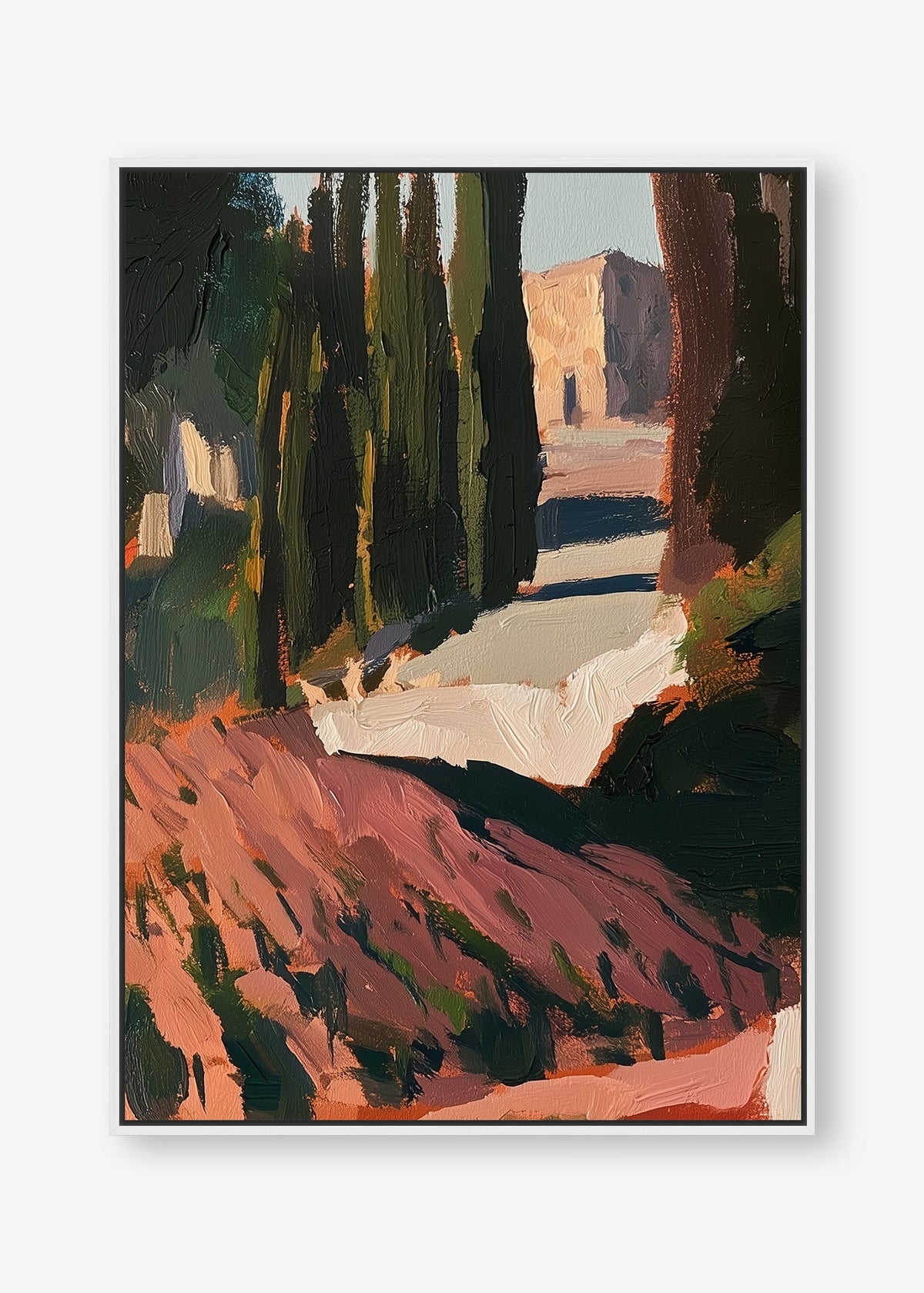 Vineyard Days (Portrait) - Canvas Box Framed White - SubTropic Art