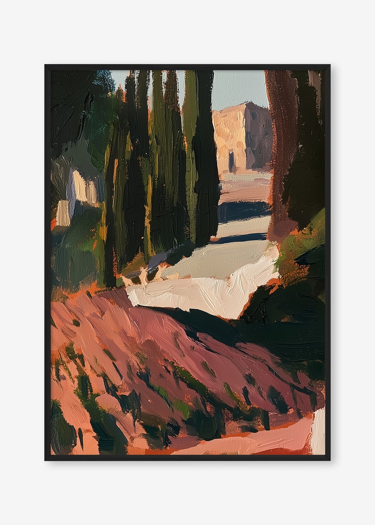Vineyard Days (Portrait) - Print Framed Black - SubTropic Art