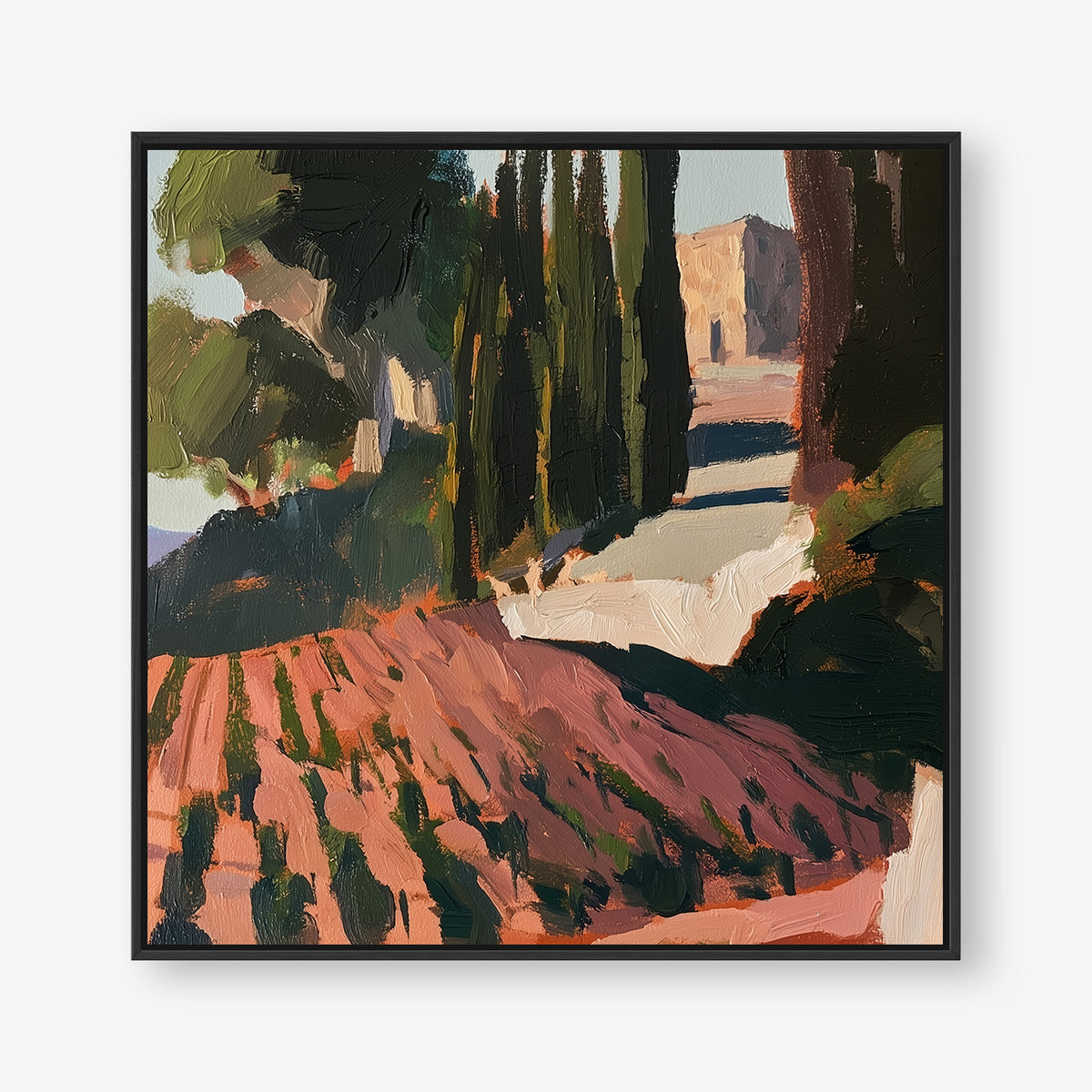 Vineyard Days (Square) - Canvas Box Framed Black - SubTropic Art