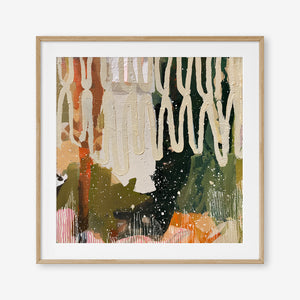 Wild at Heart (Square) - Print Framed with Border Oak - SubTropic Art