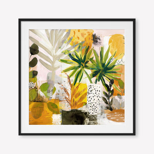 Amber Hour (Square) - Print Framed with Border Black - SubTropic Art