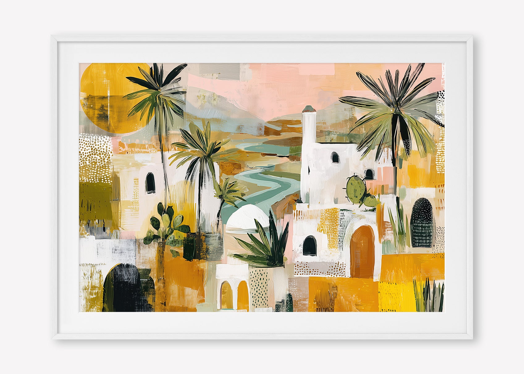 Ancient Passage (Landscape) - Print Framed with Border White - SubTropic Art