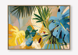 Botanic Blissfulness (Landscape) - Canvas Box Framed Oak - SubTropic Art