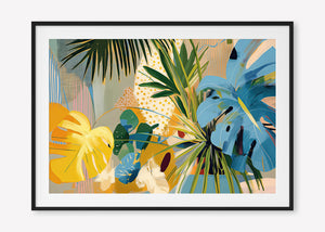Botanic Blissfulness (Landscape) - Print Framed with Border Black - SubTropic Art