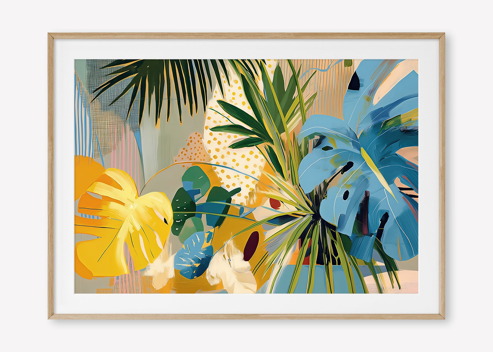 Botanic Blissfulness (Landscape) - Print Framed with Border Oak - SubTropic Art