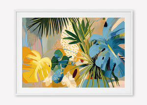 Botanic Blissfulness (Landscape) - Print Framed with Border White - SubTropic Art