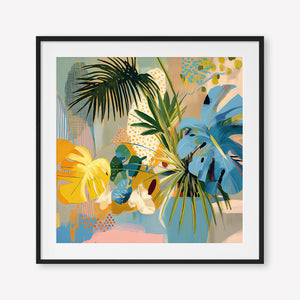 Botanic Blissfulness (Square) - Print Framed with Border Black - SubTropic Art