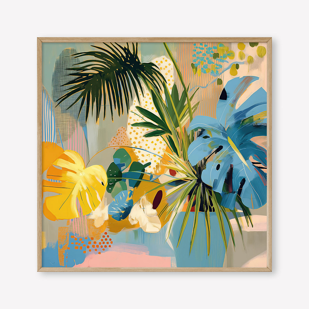Botanic Blissfulness (Square) - Print Framed Oak - SubTropic Art