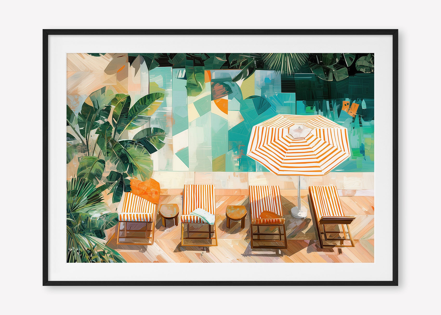 Edge of Tranquility (Landscape) - Print Framed with Border Black - SubTropic Art