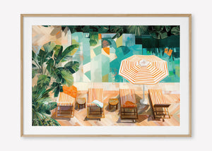 Edge of Tranquility (Landscape) - Print Framed with Border Oak - SubTropic Art