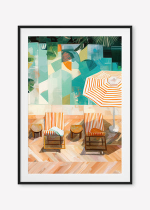 Edge of Tranquility (Portrait) - Print Framed with Border Black - SubTropic Art
