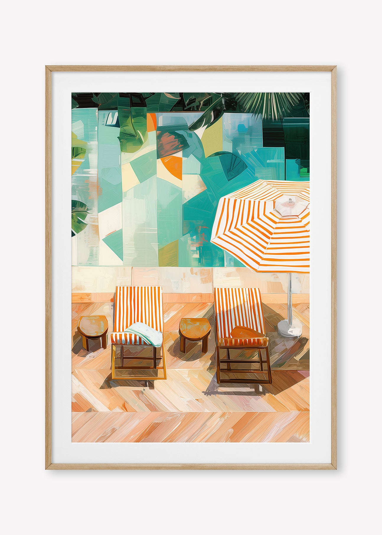 Edge of Tranquility (Portrait) - Print Framed with Border Oak - SubTropic Art
