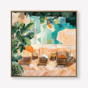 Edge of Tranquility (Square) - Canvas Box Framed Oak - SubTropic Art