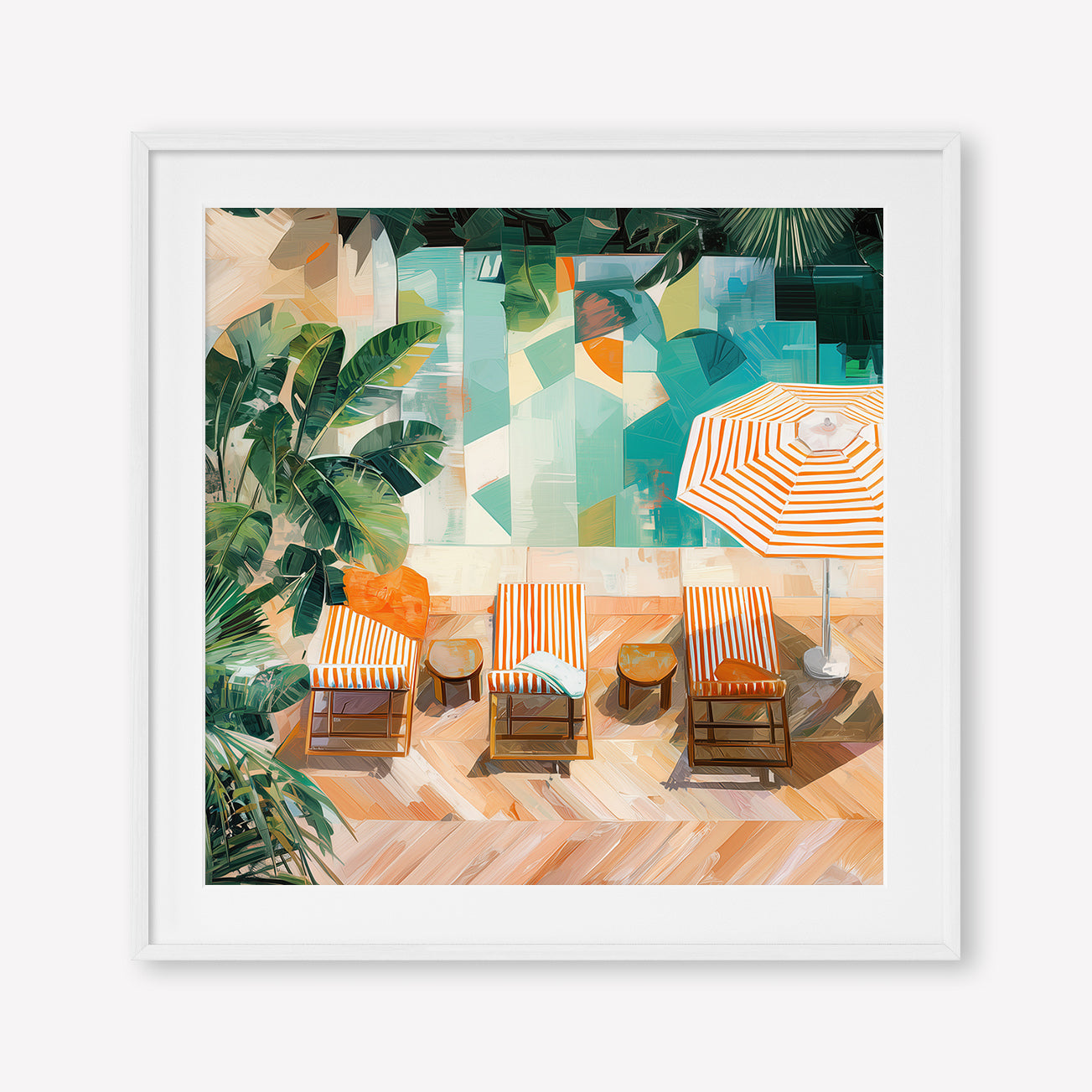 Edge of Tranquility (Square) - Print Framed with Border White - SubTropic Art